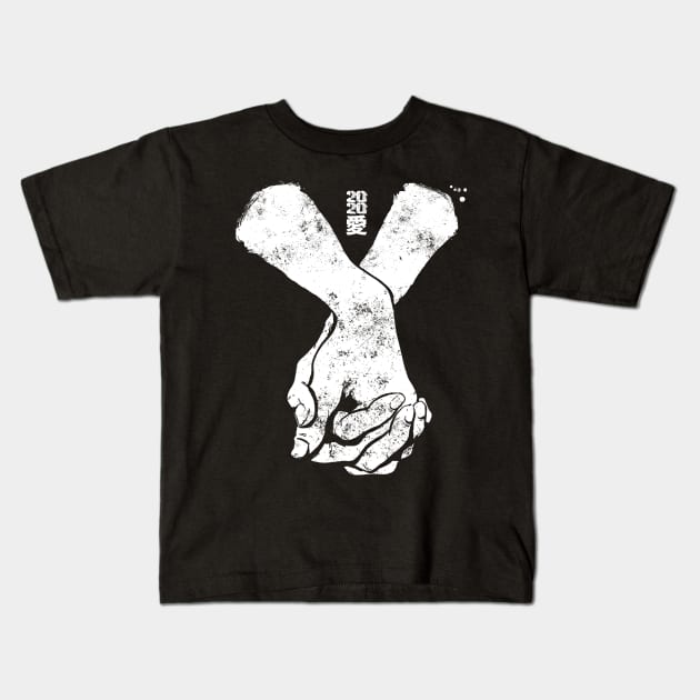 Holding Hands Kids T-Shirt by Black Tee Inc